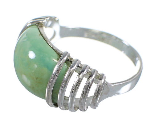 Southwestern Turquoise Sterling Silver Ring Size 8-1/4 RX80980